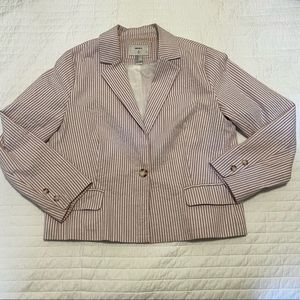 [FWP] Forever 21 - Pink and White Seersucker Blazer - Large